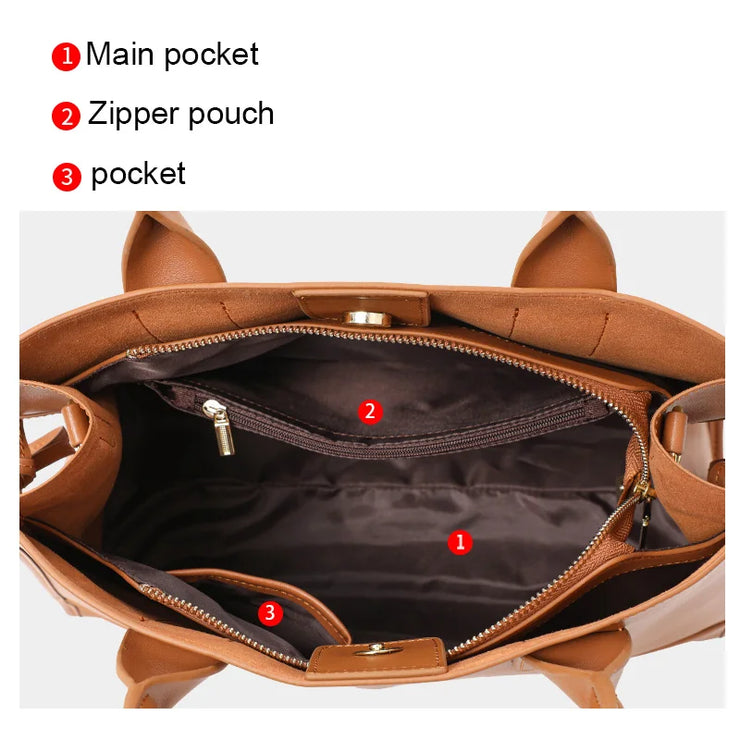 Classic Genuine Leather Structured Tote Bag