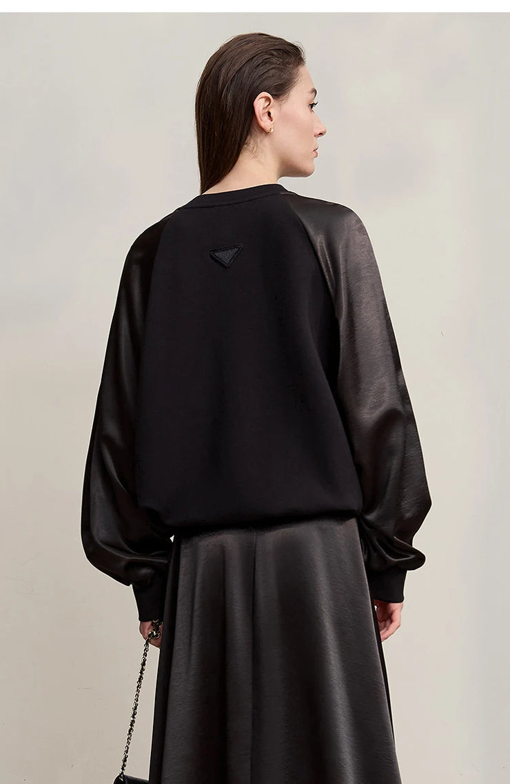 Amélie Satin Contrast Sweatshirt