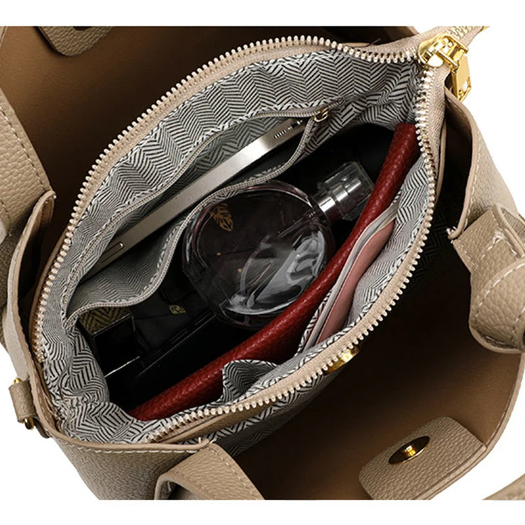 Aria Luxe Pebbled Bucket Bag