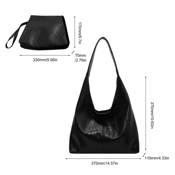 Women Vintage Soft PU Leather Shoulder Bag
