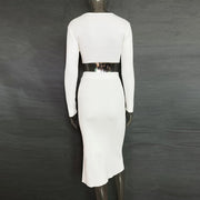 Knit Two-Piece stylish skirt & V Neck Outfit Set