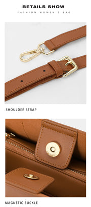 Classic Genuine Leather Structured Tote Bag