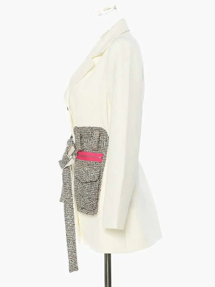 Riviera Tweed-Belted Blazer