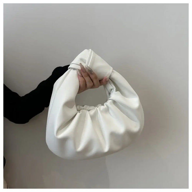 Luna Puff Ruched Half-Moon Shoulder Bag