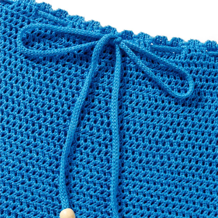 Women Summer 2 Piece Crochet Knit Camisole & Skirt Outfits