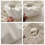 Luna Puff Ruched Half-Moon Shoulder Bag