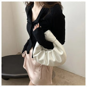 Luna Puff Ruched Half-Moon Shoulder Bag