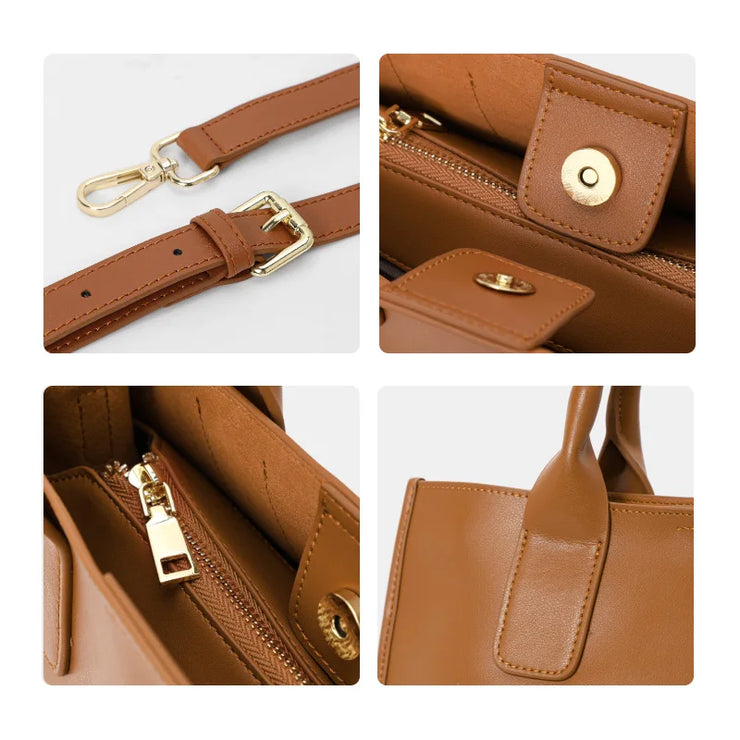 Classic Genuine Leather Structured Tote Bag