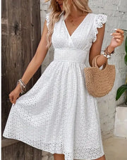 Summer Lace V-Neck Dress for Women