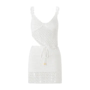 Women Summer 2 Piece Crochet Knit Camisole & Skirt Outfits