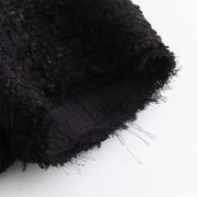 Noir Élan Tweed Mini Dress