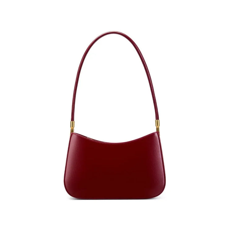 Classic Curve Shoulder Bag – Genuine Leather Elegance