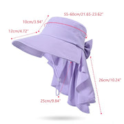 Outdoor Hat Anti UV Neck Protection with Bowknot Wide Brim