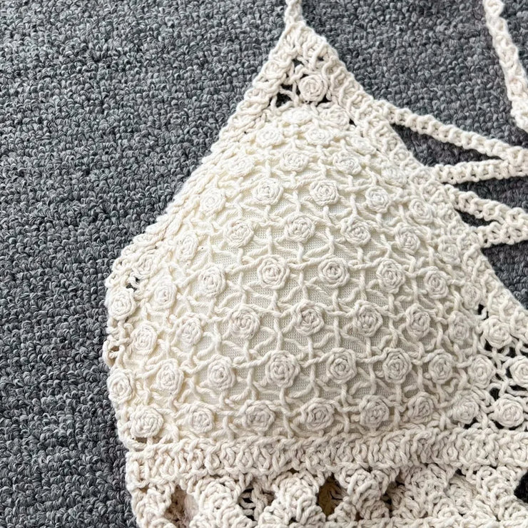 Two Piece Sets Women Summer Knit Camisole Elastic Waist Shorts