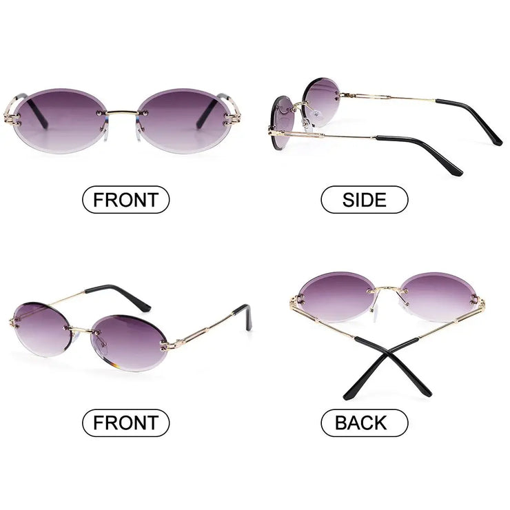 Celestia Oval Rimless Gradient Sunglasses – 12 Color Editions