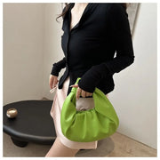 Luna Puff Ruched Half-Moon Shoulder Bag