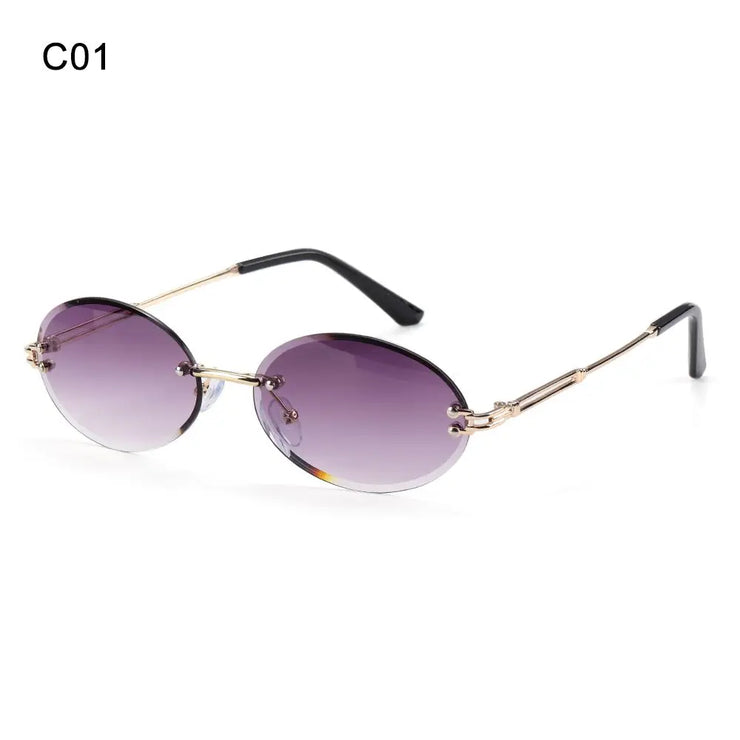 Celestia Oval Rimless Gradient Sunglasses – 12 Color Editions