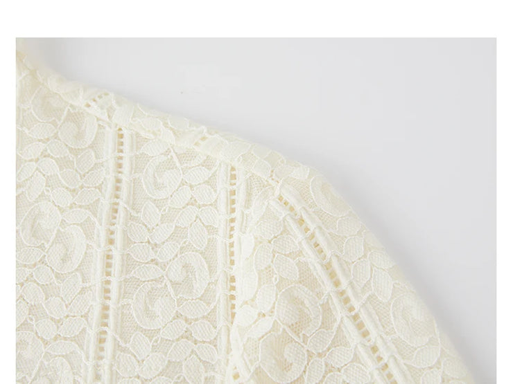 Élise Lace High-Neck Blouse