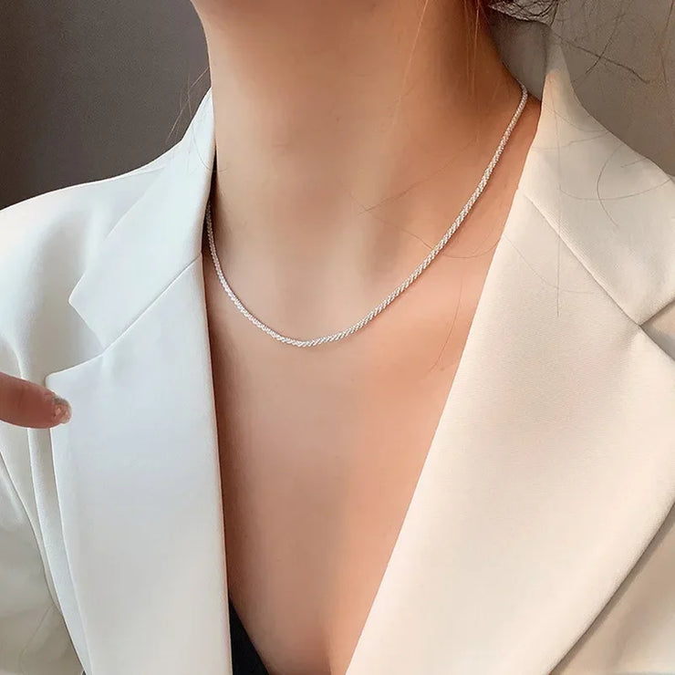 Lustra™ Minimalist Stainless Steel Sparkle Chain Necklace