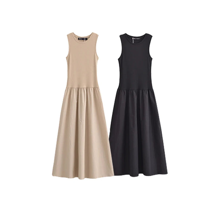 "Arden” Timeless Sleeveless Midi Dress