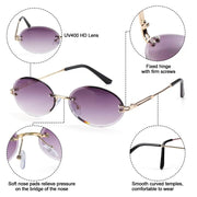 Celestia Oval Rimless Gradient Sunglasses – 12 Color Editions