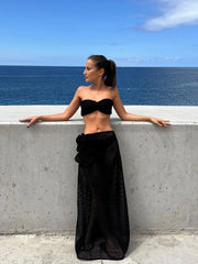Bikini Swimsuits Sarongs Print Beachwear 3 Pieces Bandage