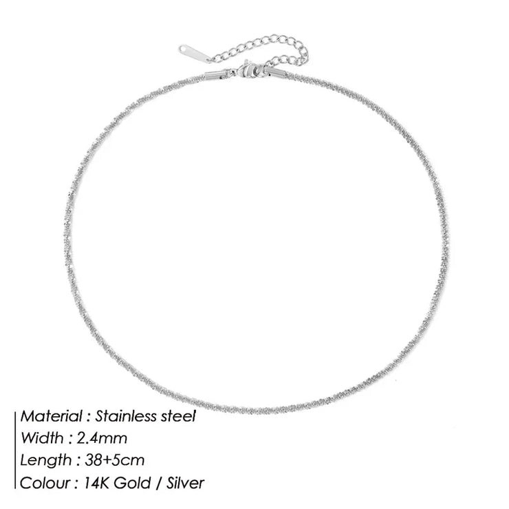 Lustra™ Minimalist Stainless Steel Sparkle Chain Necklace