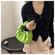 Luna Puff Ruched Half-Moon Shoulder Bag