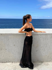 Bikini Swimsuits Sarongs Print Beachwear 3 Pieces Bandage