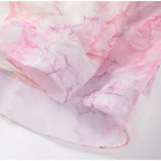 Petal Mirage Open-Back Ruffle Dress