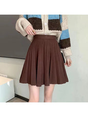 BelleVie Knit Pleated Mini Skirt