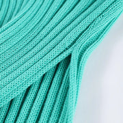 Bold Elegance – Turquoise Knit Backless Mermaid Dress