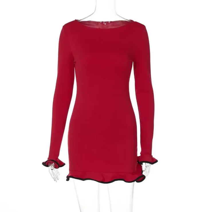 Ripple Charm Ruffle Hem Mini Dress