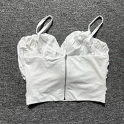 Women's Wide Leg Pants & V Neck Vest Folds Trousers Set