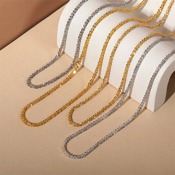 Lustra™ Minimalist Stainless Steel Sparkle Chain Necklace