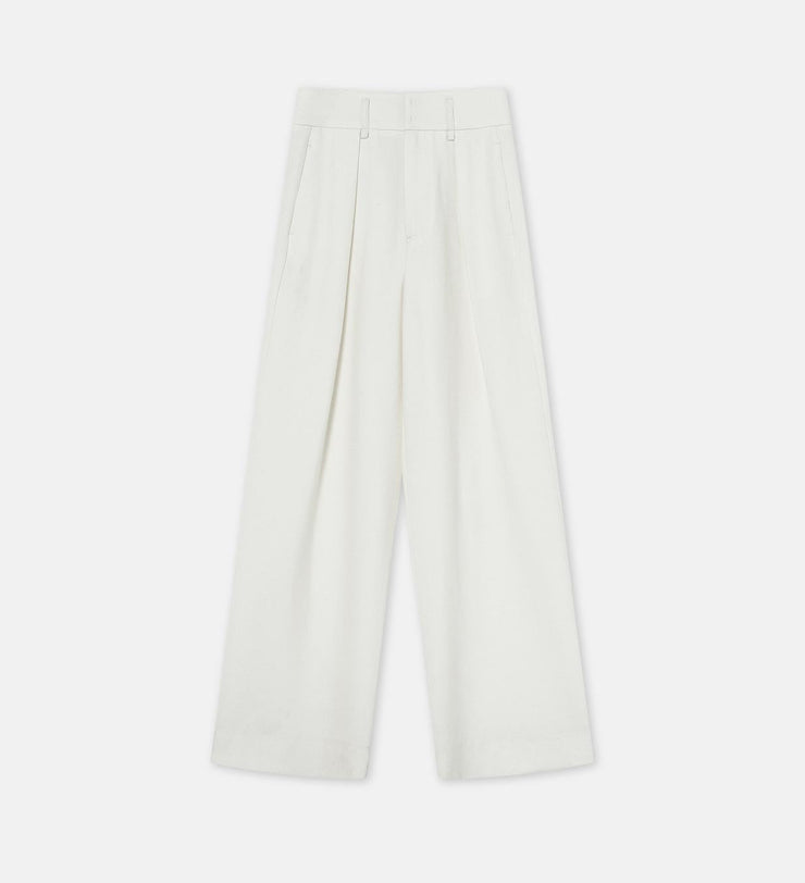 Pleated High Waist Wide Leg Pants – Sculpted Drape Trousers