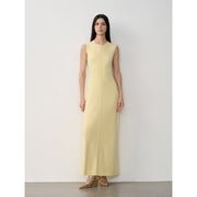 "Island Letters" Baslan Merino Wool Extra Long Sleeveless Knit Dress