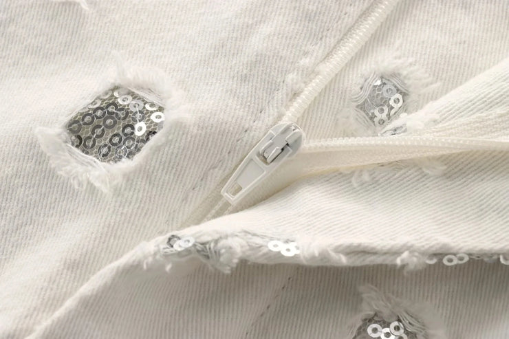 Radiant Sequin-Embroidered Vest & Skirt Set