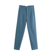 Autumn Trouser Suits High Waisted Office Casual Woman Pants