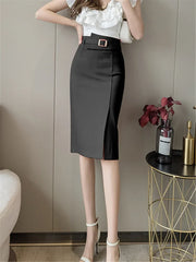 Cambridge Contour Belted Pencil Skirt