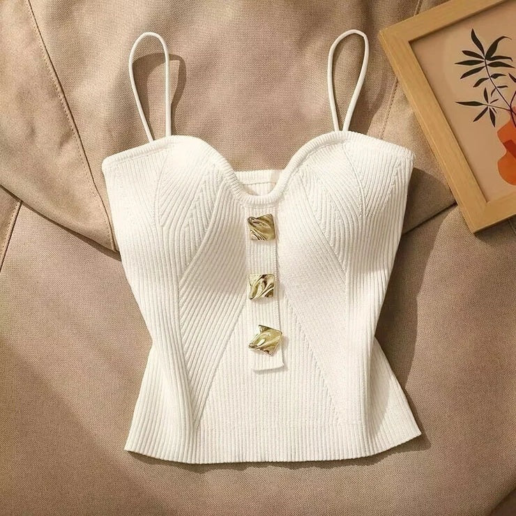 Sculpted Elegance Knit Corset Tank