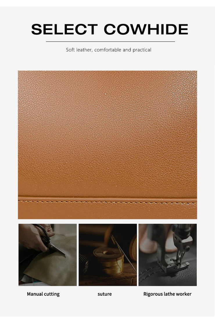 Classic Genuine Leather Structured Tote Bag