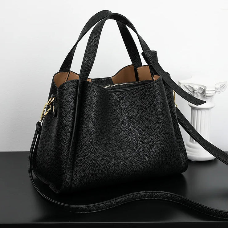 Aria Luxe Pebbled Bucket Bag