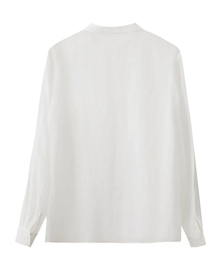 Magnolia Crest Embroidered Ramie Blouse