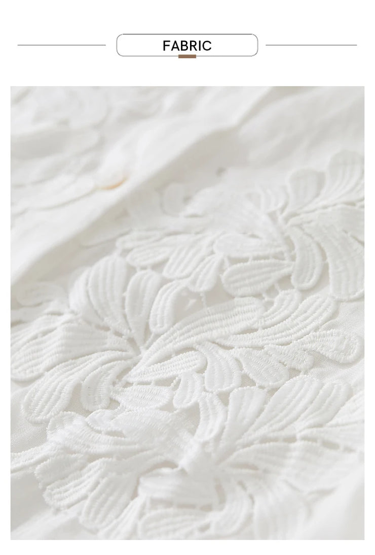 Magnolia Crest Embroidered Ramie Blouse