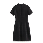 Noir Élan Tweed Mini Dress