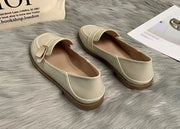 Loafers Beige Moccasins Flat Woman Footwear Luxury Leather Shoes