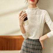 Élise Lace High-Neck Blouse