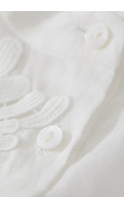 Magnolia Crest Embroidered Ramie Blouse