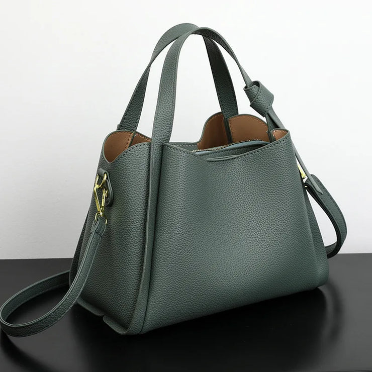Aria Luxe Pebbled Bucket Bag